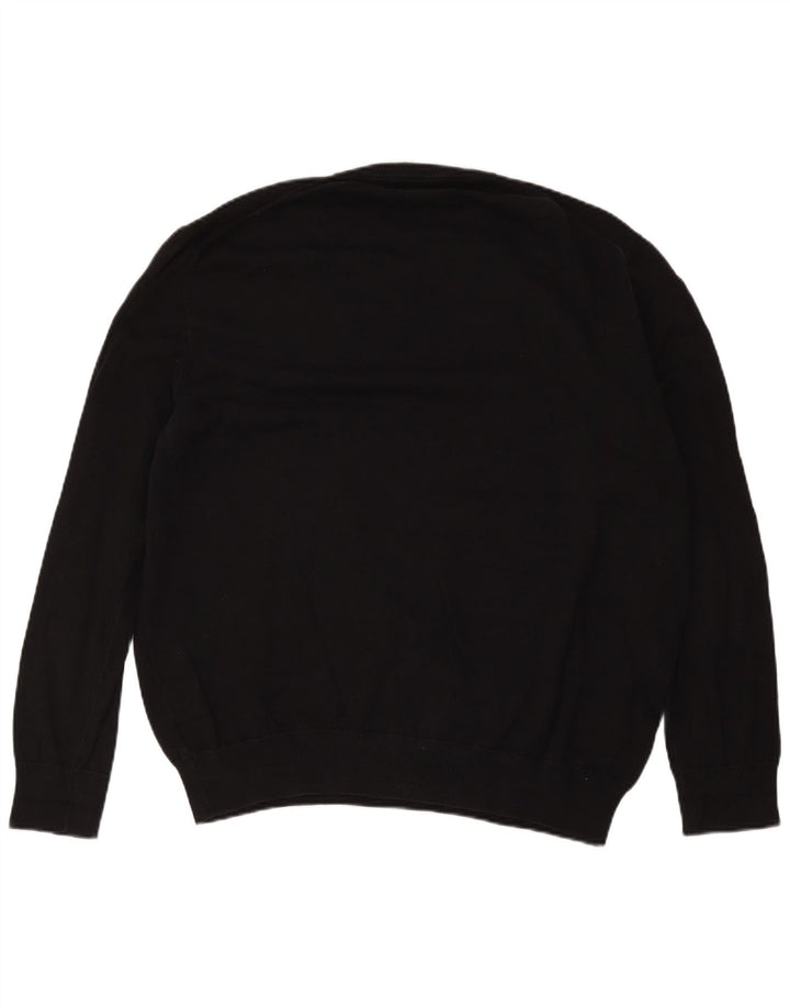 Marks & Spencer Męski sweter z dekoltem w kształcie litery V, 2XL, czarny, bawełniany