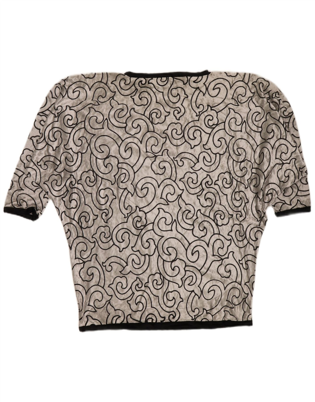 VINTAGE Damska tunika Batwing Velvet UK 22 3XL srebrna geometryczna wiskoza