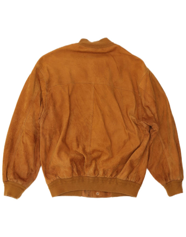 Męska zamszowa kurtka bomberka VINTAGE UK 38 w kolorze średniej beżowej skóry