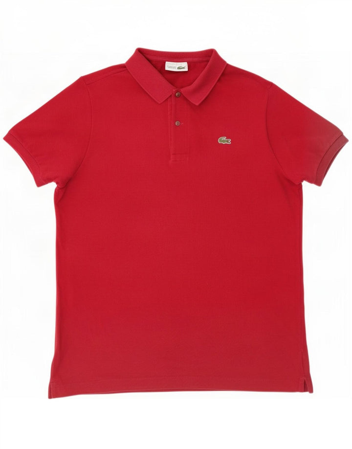 Męska koszulka polo Lacoste, rozmiar 5, duża, czerwona, bawełniana
