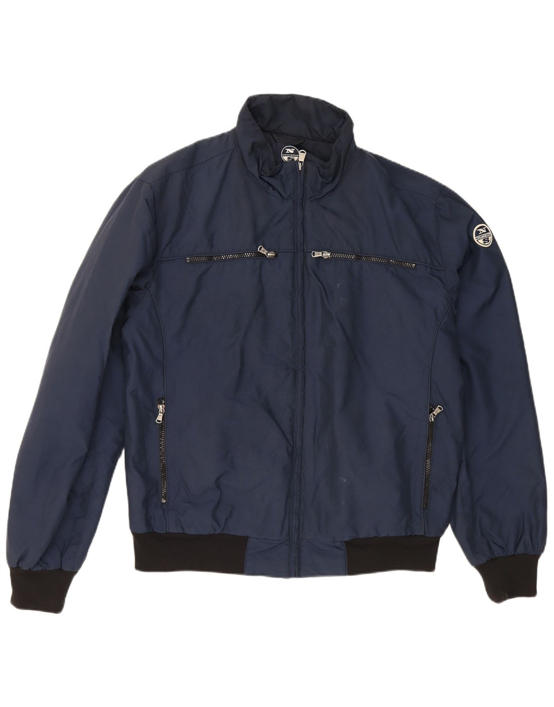 Męska kurtka bomberka North Sails UK 42 XL, granatowa, z blokami kolorów, poliamid
