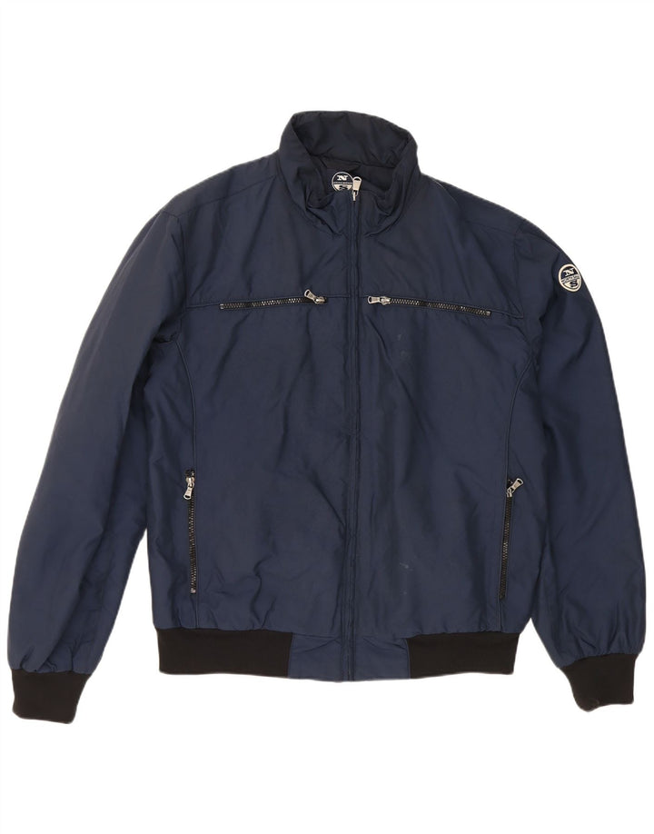 Męska kurtka bomberka North Sails UK 42 XL, granatowa, z blokami kolorów, poliamid