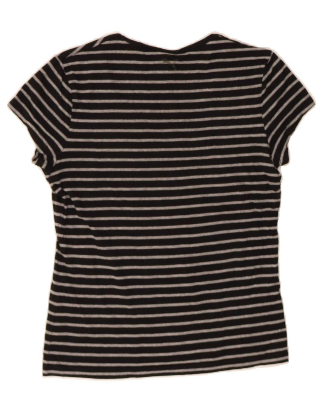 PUMA Womens T-Shirt Top UK 12 Medium  Black Striped Cotton Vintage Puma and Second-Hand Puma from Messina Hembry 