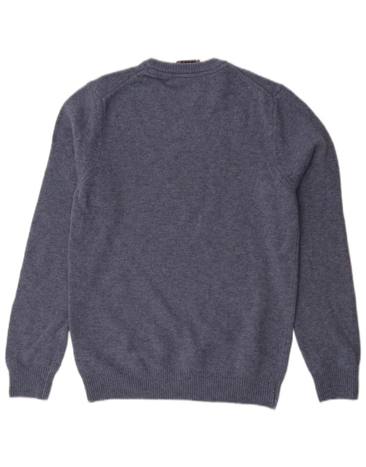 Lyle & Scott Męski sweter z okrągłym dekoltem XS, niebieska wełna