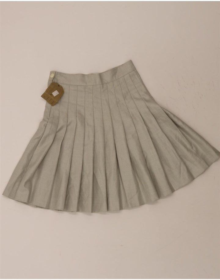 PAR AVION Womens Pleated Skirt IT 44 Medium W28 Grey Check Vintage Par Avion and Second-Hand Par Avion from Messina Hembry 