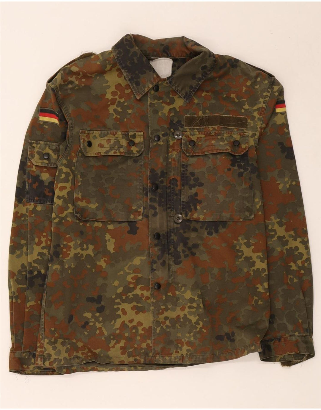 Męska kurtka wojskowa Vintage UK 38 w średnim kamuflażu khaki