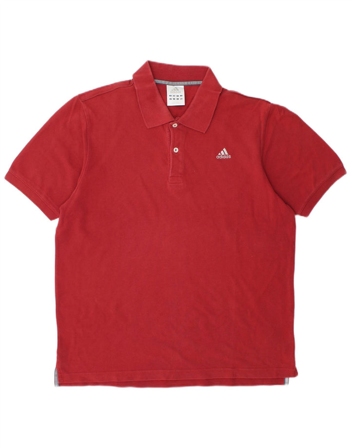 Męska koszulka polo ADIDAS, duża, czerwona, bawełniana