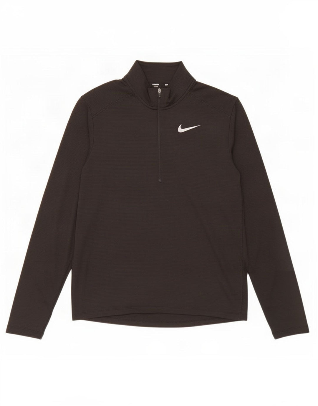 Męska koszulka Nike Dri Fit z zamkiem błyskawicznym i długim rękawem, średni czarny poliester