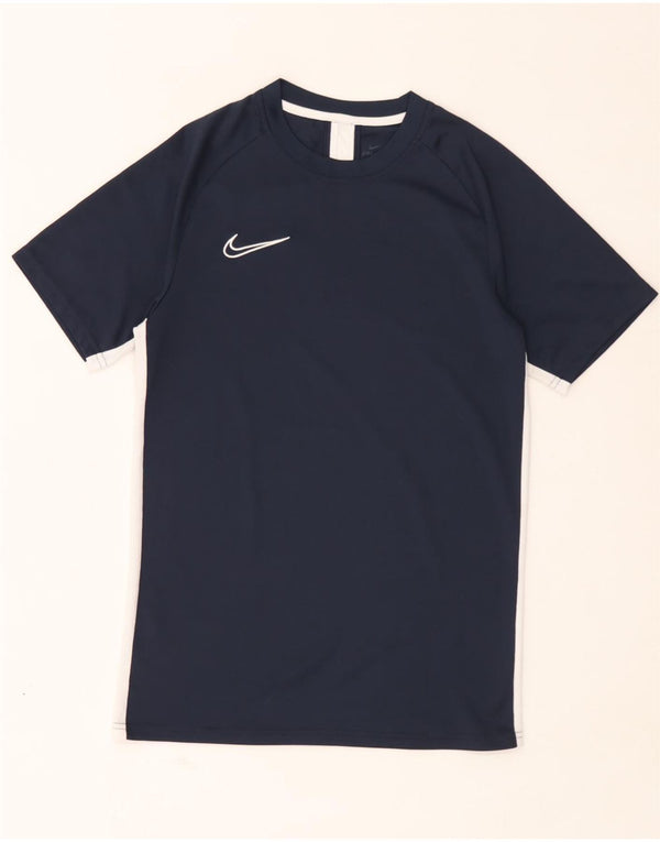 Męski T-shirt Nike Dri Fit, mały, granatowy, z blokami kolorów