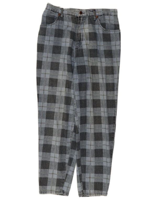 Damskie jeansy zwężane SPITFIRE W34 L27, bawełniana niebieska krata