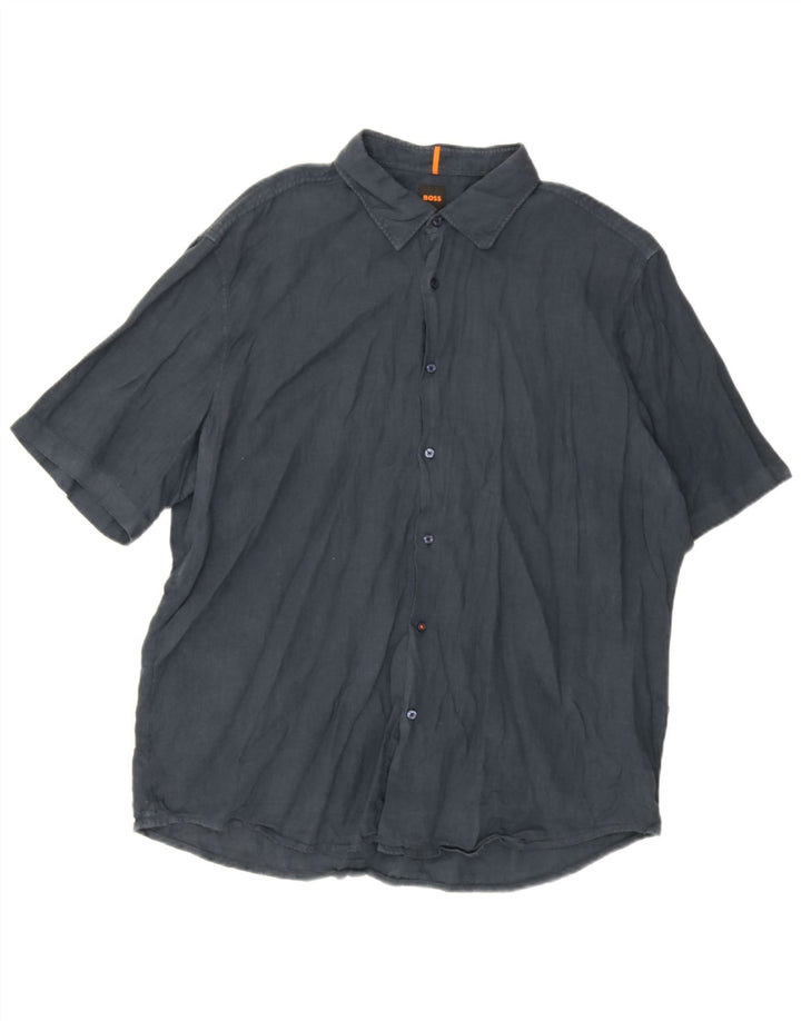 Koszula męska z krótkim rękawem i regularnym krojem Hugo Boss, 2XL, granatowa