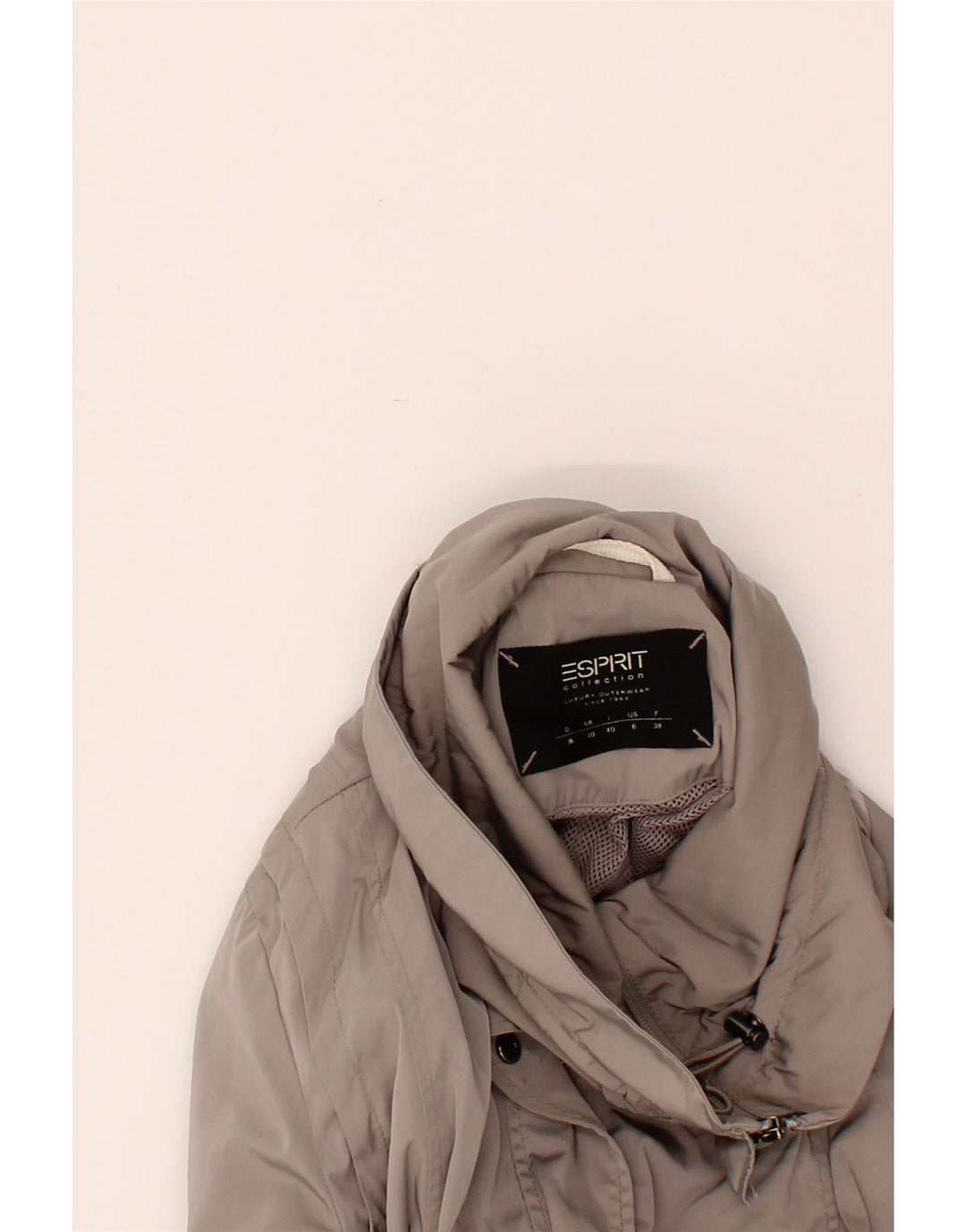 ESPRIT Womens Rain Jacket UK 10 Small Grey Polyester Vintage Esprit and Second-Hand Esprit from Messina Hembry 