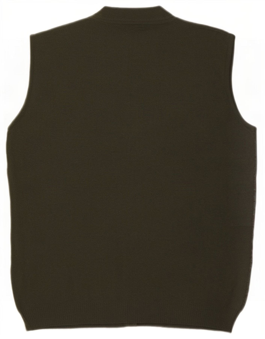 Bernardini Męski sweter bez rękawów, duży, geometryczny, wełniany khaki