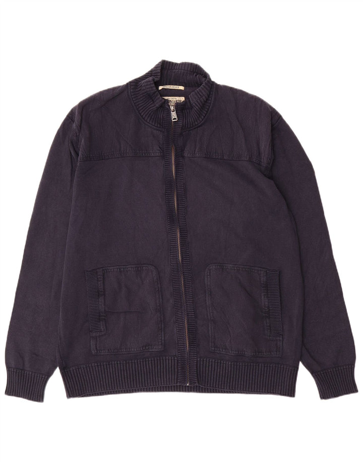 Marlboro Classics Męski sweter rozpinany na zamek, 2XL, granatowy