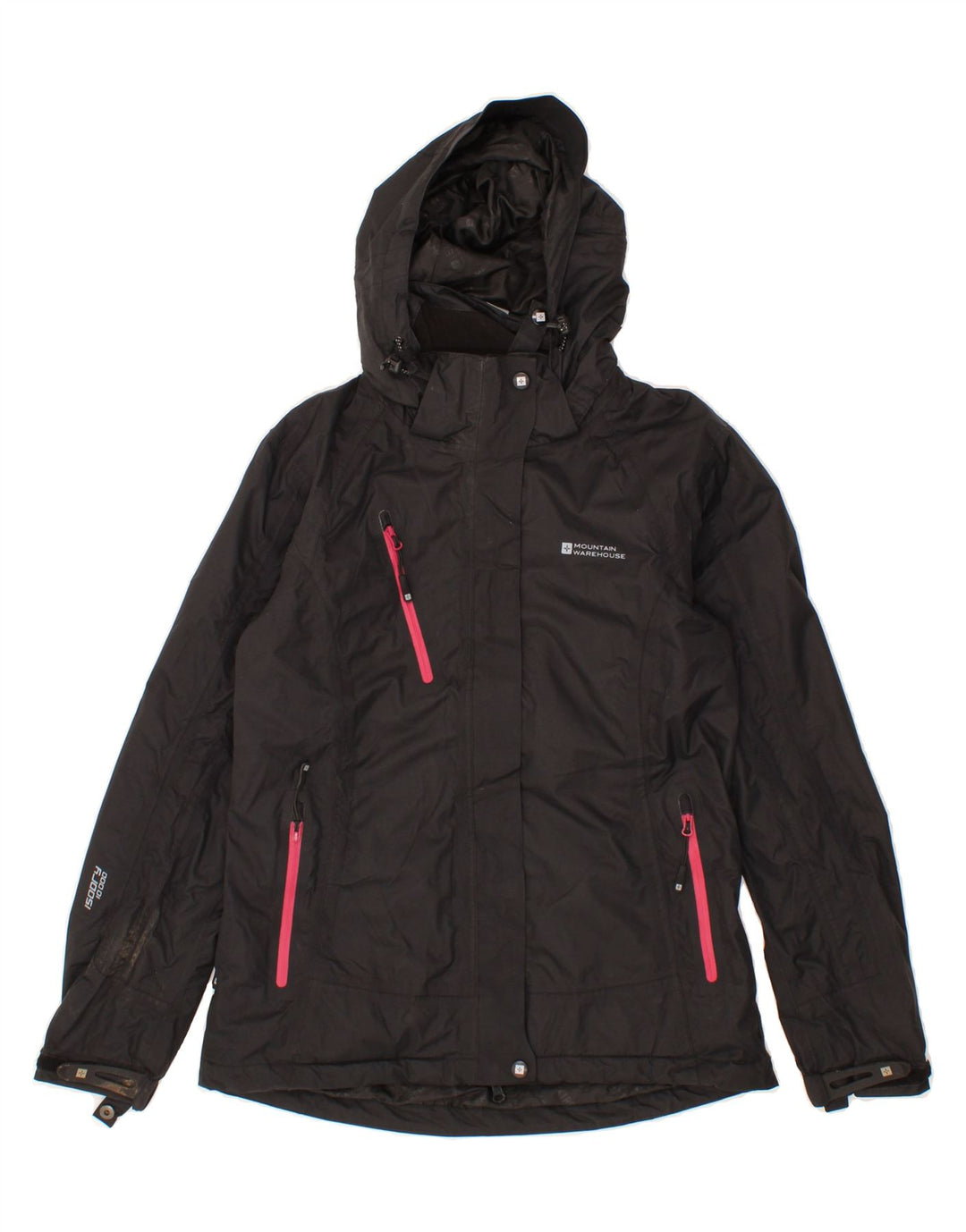 MOUNTAIN WAREHOUSE Womens Hooded Windbreaker Jacket UK 8 Small Black Nylon Vintage Mountain Warehouse and Second-Hand Mountain Warehouse from Messina Hembry 