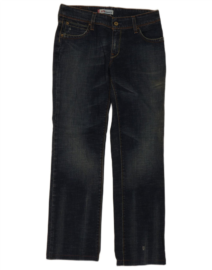 Damskie dżinsy Levi's 570 Straight W32 L29 Granatowa bawełna