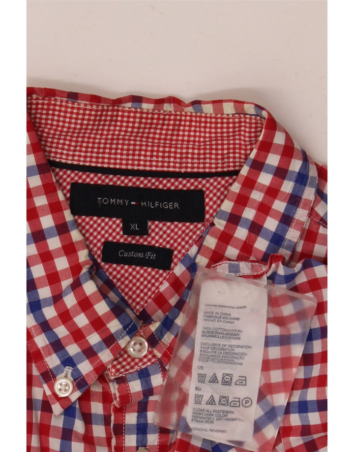 Koszula męska Tommy Hilfiger o dopasowanym kroju XL, czerwona, bawełniana w kratkę