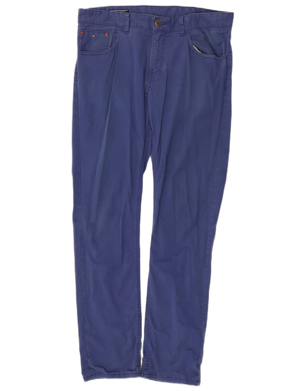 Męskie proste spodnie codzienne Tommy Hilfiger W36 L34 Niebieska bawełna