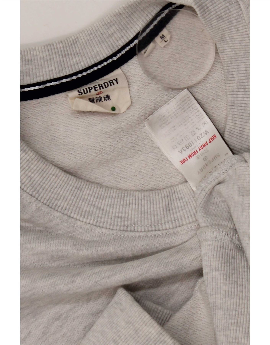 Męski sweter Superdry o luźnym kroju, średnioszary, bawełniany w cętki