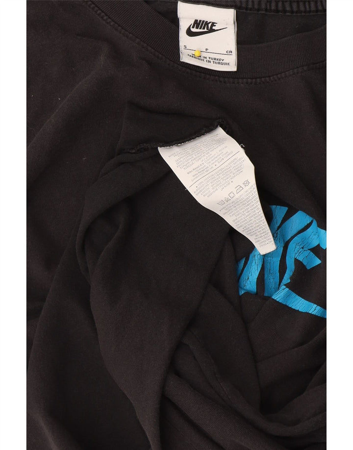 Męski T-shirt z grafiką Nike, mały, czarny, bawełniany