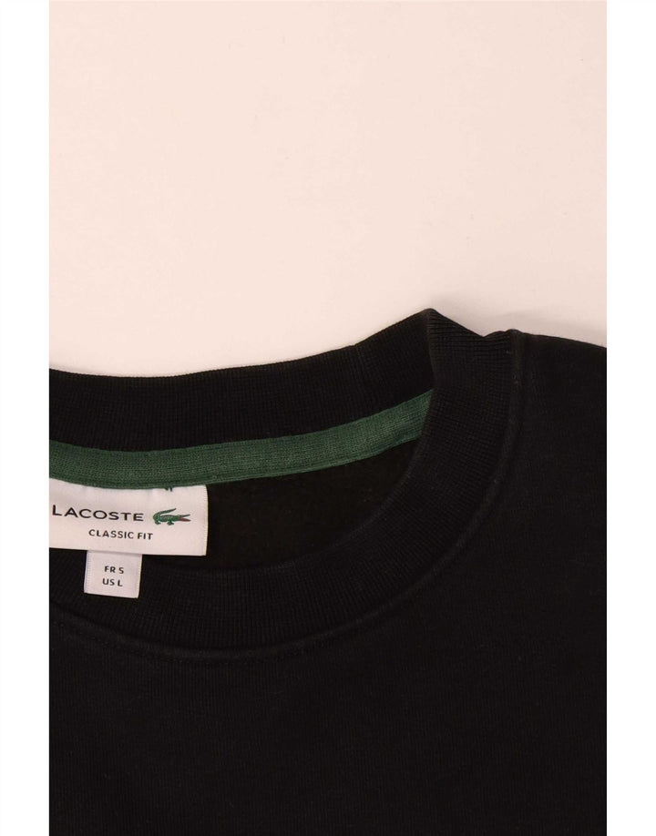 Męski sweter z grafiką Lacoste, rozmiar 5, duży czarny blok kolorów