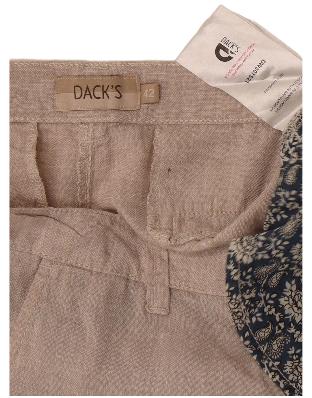 Męskie spodenki Chino Dack's US 42 Large W32 Beżowe lniane