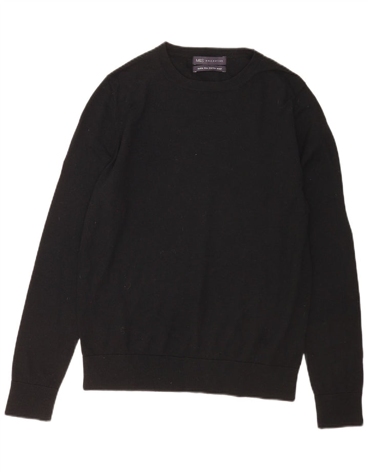 Sweter damski Marks & Spencer z okrągłym dekoltem, UK 12, średni czarny
