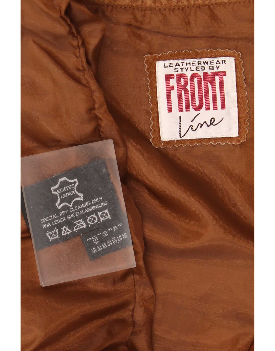 Zamszowa kamizelka męska Front Line UK 48 2XL brązowa skóra