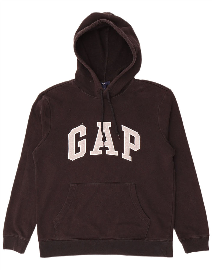 Męski sweter z kapturem i grafiką Gap, mały, czarny, bawełniany