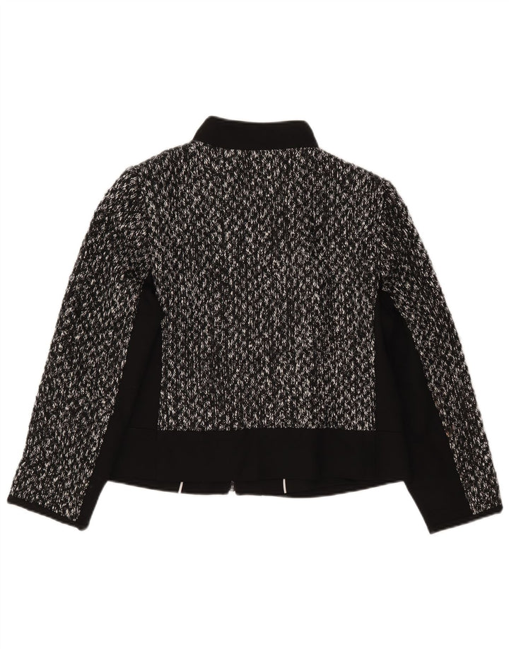 MARKS & SPENCER Damska marynarka krótka UK 12, średnia, czarna, nakrapiana