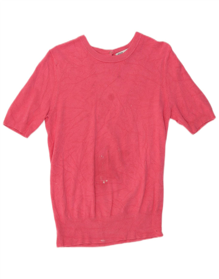 T-shirt damski Zara Top UK 16, duży, różowy