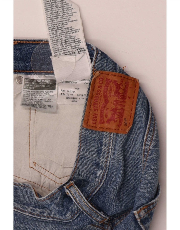 Damskie spodenki jeansowe Levi's 501 W28 Średnioniebieskie bawełniane
