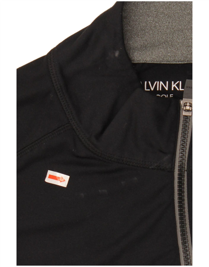 Męski dres CALVIN KLEIN z grafiką golfową i zamkiem pod szyją, duży, czarny