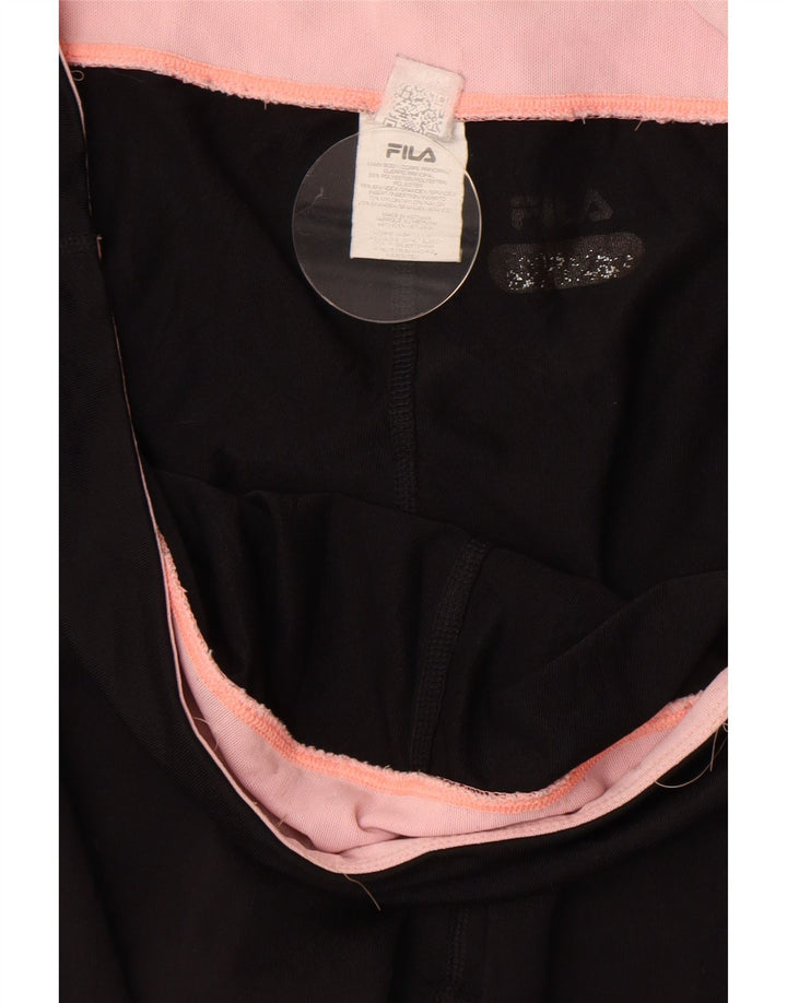 Damskie legginsy Fila Capri UK 14, duży, czarny poliester z blokami kolorów