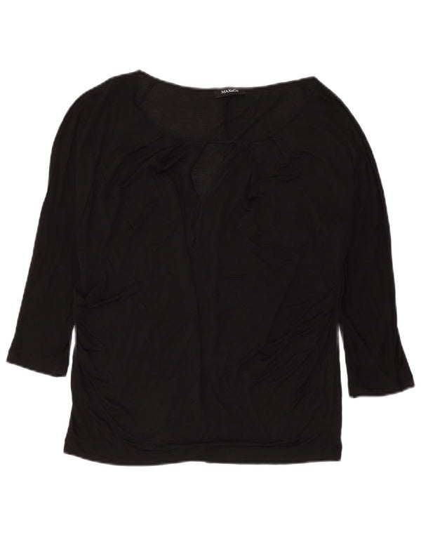 Top damski Max & Co. z rękawem 3/4, UK 14, średni czarny jedwab