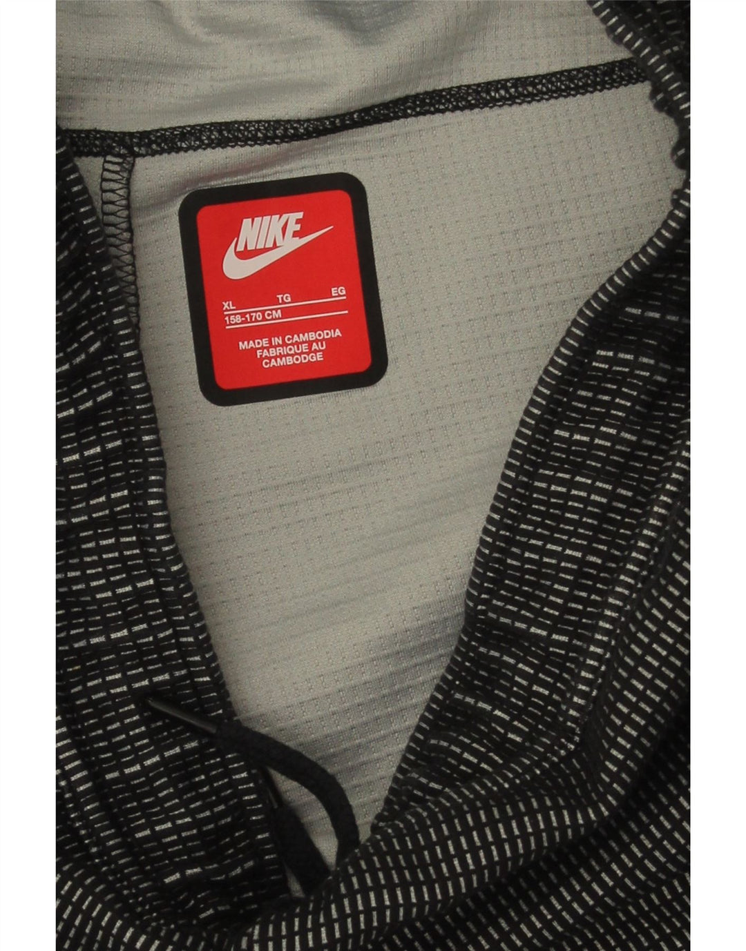 Chłopięce spodnie dresowe Nike, 13-14 lat, XL, poliester, czarna kratka
