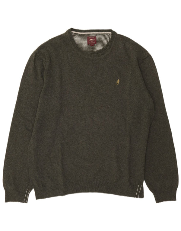 Marlboro Classics Męski sweter z okrągłym dekoltem 2XL Zielona wełna
