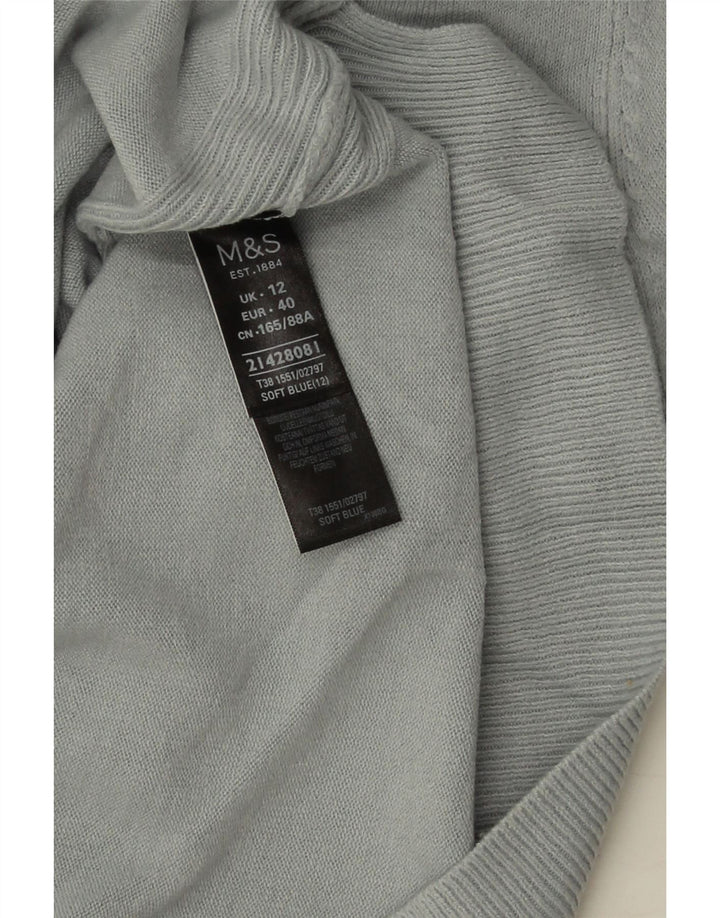 Marks & Spencer Damski sweter z okrągłym dekoltem UK 12 Średni niebieski akryl
