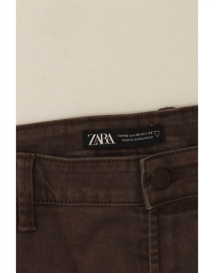 Męskie proste dżinsy Zara EU 42 Large W32 L27 Brązowe