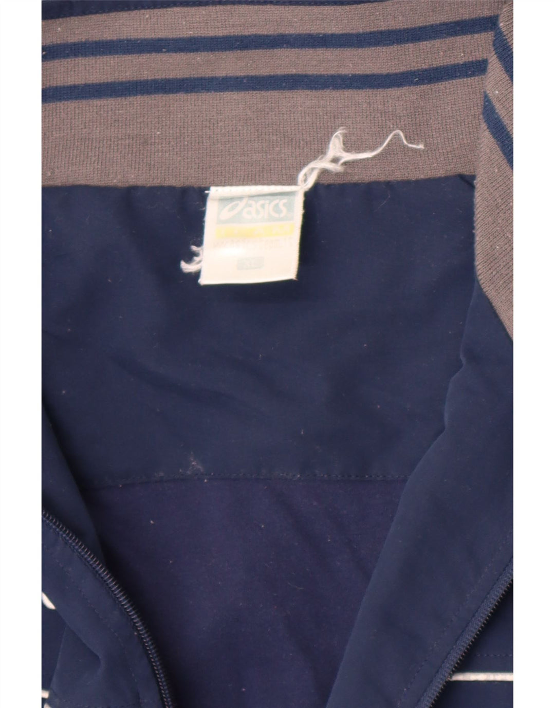 Męska kurtka dresowa Asics XL, granatowa, poliester z blokami kolorów