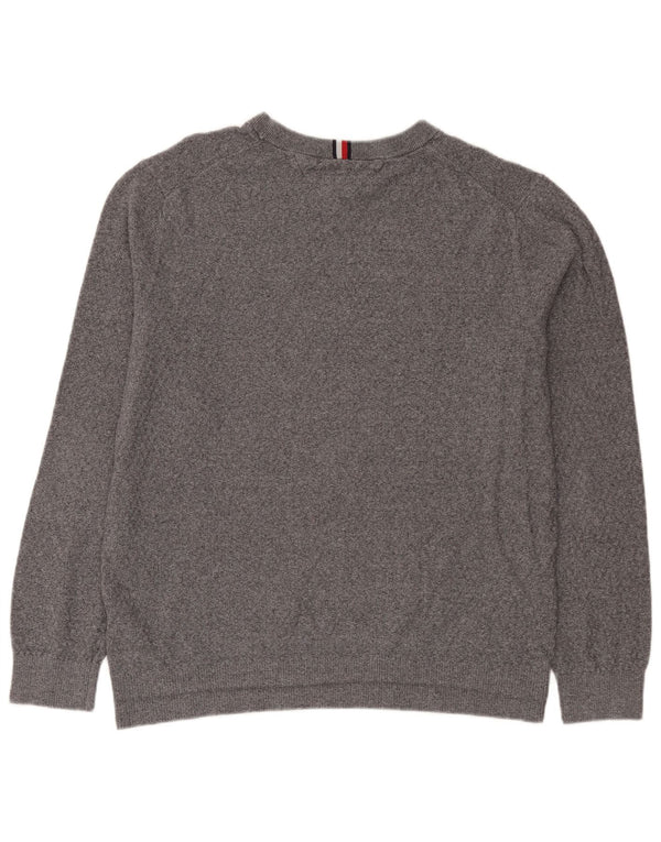 Męski sweter z okrągłym dekoltem Tommy Hilfiger 3XL, szara bawełna