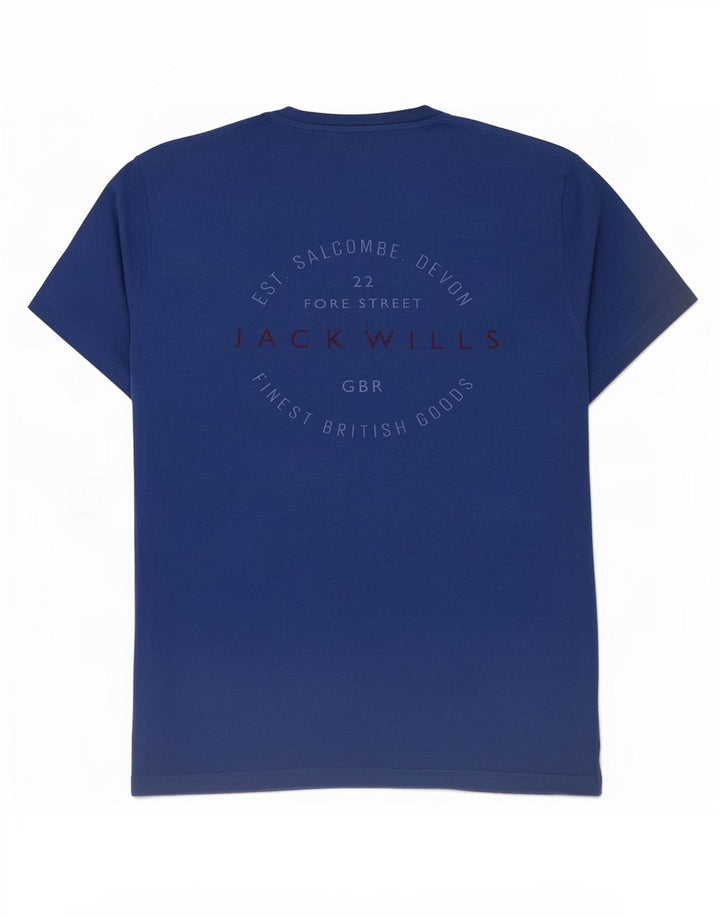 Męska koszulka z grafiką Jack Wills, bawełniana, średnia niebieska