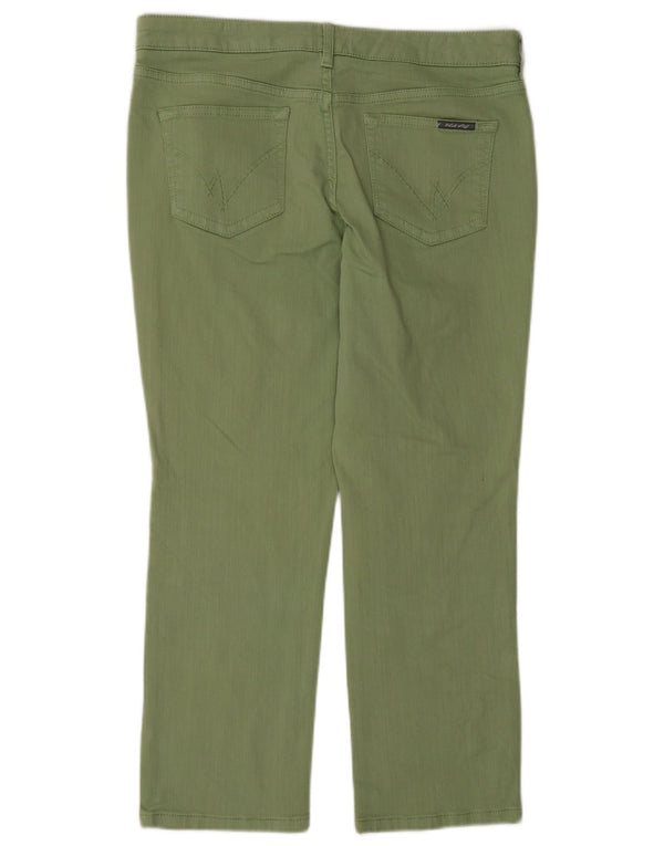 Damskie jeansy Crop Straight White Stuff UK 12 Medium W32 L25 Zielona bawełna