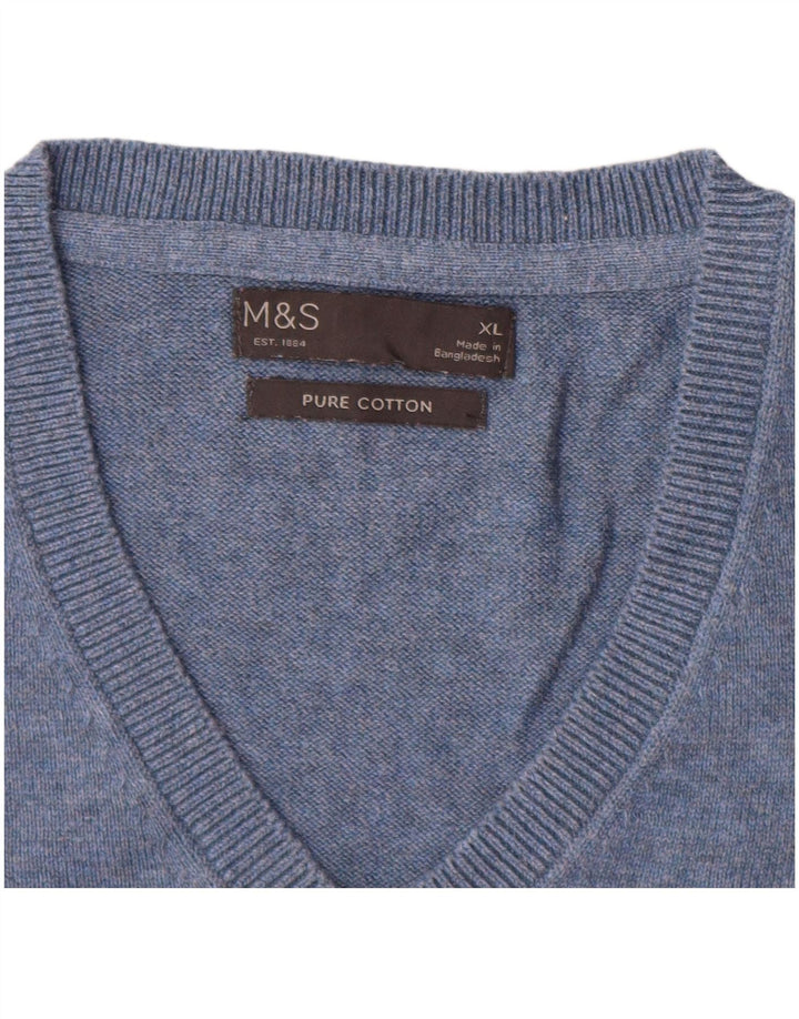 Marks & Spencer Męski podkoszulek XL z kamizelką XL, niebieski, bawełniany