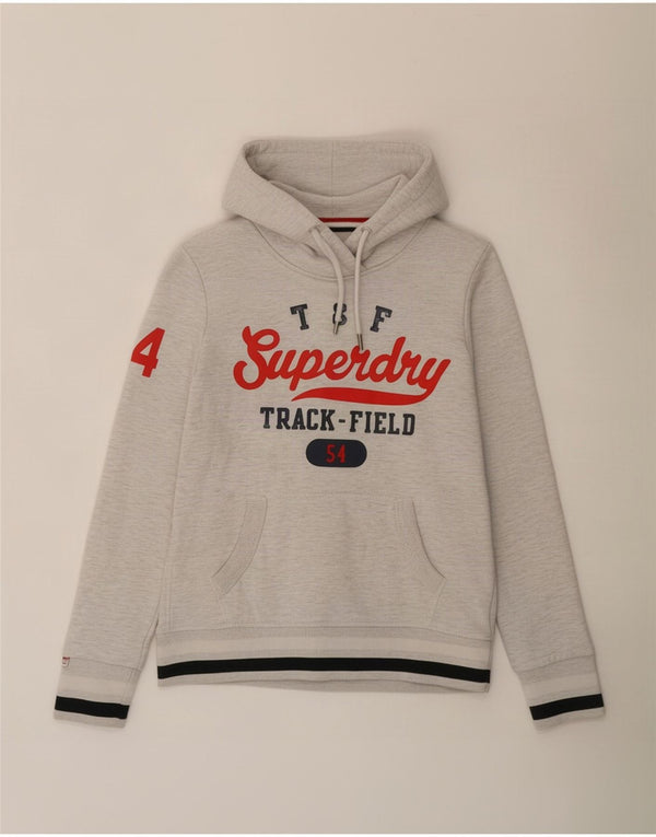 Damski sweter z kapturem Superdry Graphic UK 6 XS, szary, bawełniany