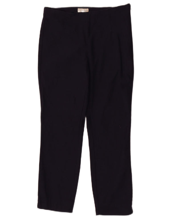 Proste, przycięte spodnie damskie Phase Eight UK 12 Medium W28 L24 Granatowe