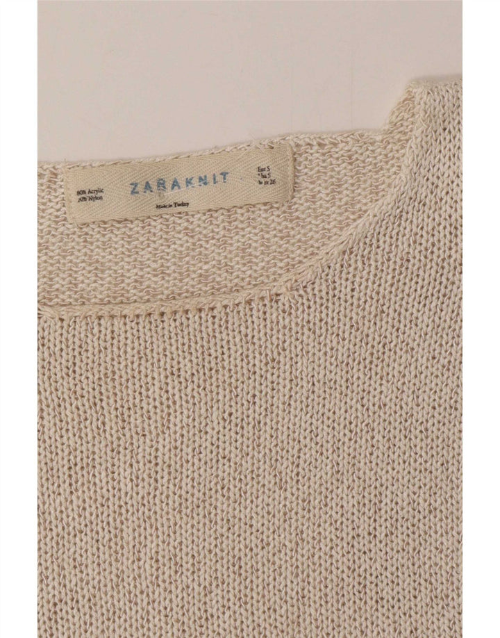 Damska dzianinowa bluzka Zara Top UK 10 Small Beige