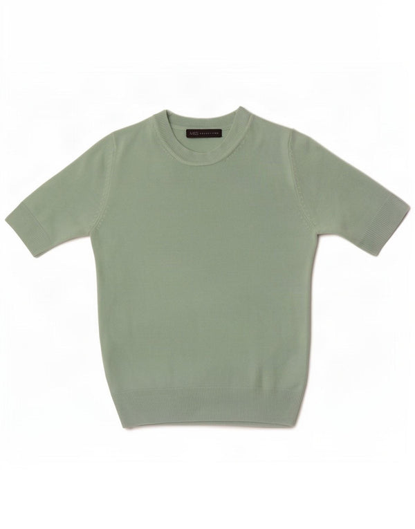 Marks & Spencer Damski sweter z krótkim rękawem i okrągłym dekoltem, UK 6 XS, zielony