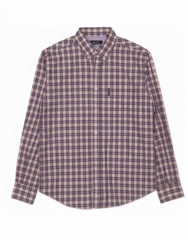 Koszula męska Ben Sherman, bawełniana, w średnią niebieską kratkę