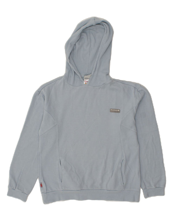 REEBOK Womens Hoodie Jumper UK 10 Small Blue Cotton